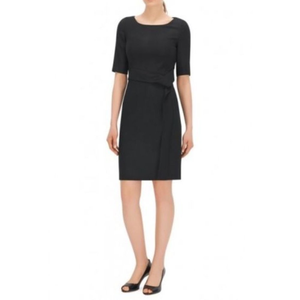 NWT - BOSS by Hugo Boss - Delera Stretch Wool Blend Sheath Dress - Black - 0